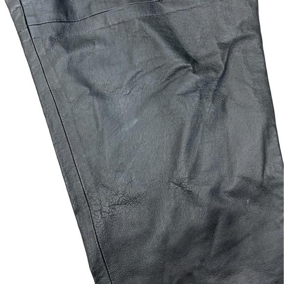 Timothy Daniels Vintage Straight Leg High Rise Leather Pants - Picture 8 of 11